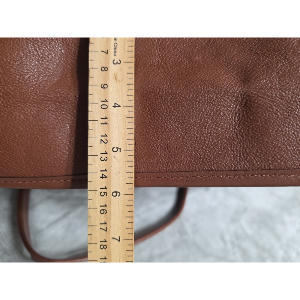 FRYE Vintage Madison Campus Shop Large Weekend Tote Bag Brown Leather Old Money - Picture 4 of 11